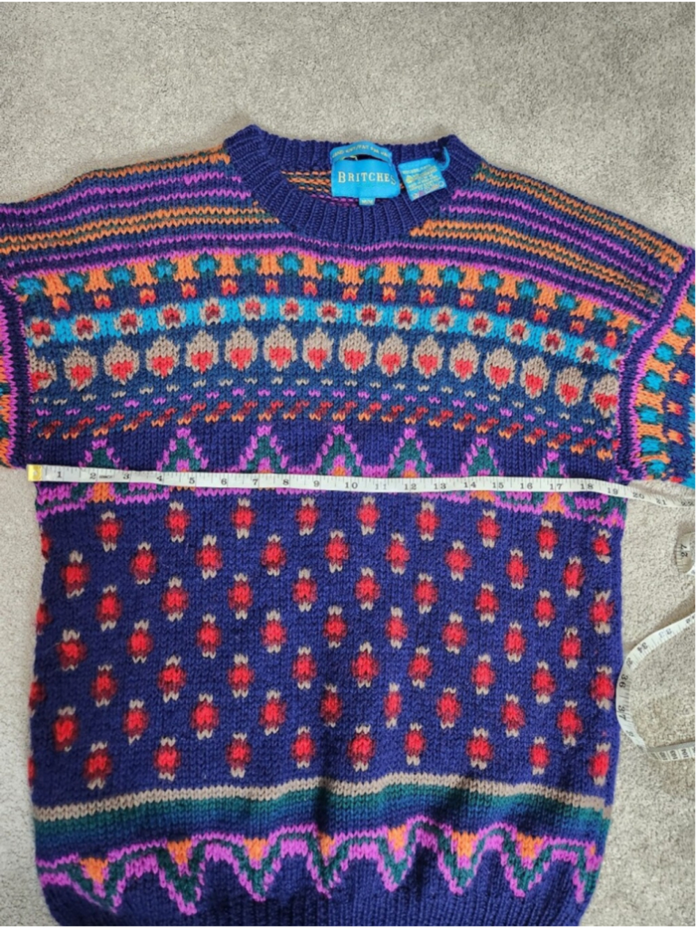 VTG Wool Oversized Baggy Hand Knit Sweater Sz M Fits Large Boho Indiesleeze Fun - Picture 8 of 14